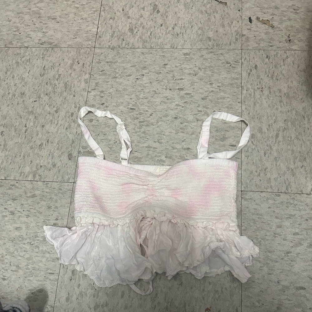Wilfred Pink and White Ruffled Bandeau